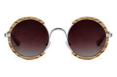 Men's Round Polarized 'Echelon' Wooden Sunglasses