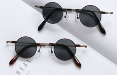 Unisex Small Round 'Montanaro' Metal Sunglasses