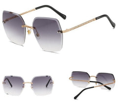 Women's Square 'Sexy Pith' Metal Sunglasses