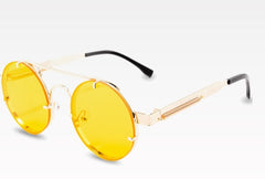 Men's Punk Round 'Jelly' Metal Sunglasses