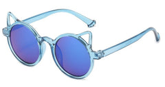 Kid's Girls Round 'White Cat' Plastic Sunglasses