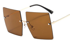 Women's Oversized Square 'Geisha' Plastic Sunglasses