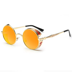 Men's Round Classic 'Steampunk' Plastic Sunglasses