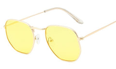 Women's Vintage Polygon 'Handlebar' Metal Sunglasses