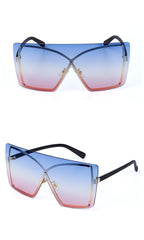 Women's Oversized Square 'Fancy Pants' Metal Sunglasses