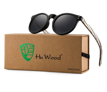 Women's Classic Round 'Brown Snow' Wooden Sunglasses