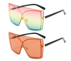 Women's Oversized Square 'Lura Eye Wear' Metal Sunglasses