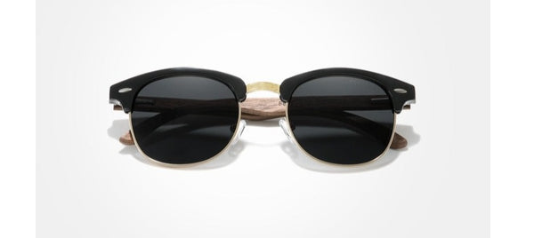 Men's Semi Rimless 'Aris' Wooden Sunglasses