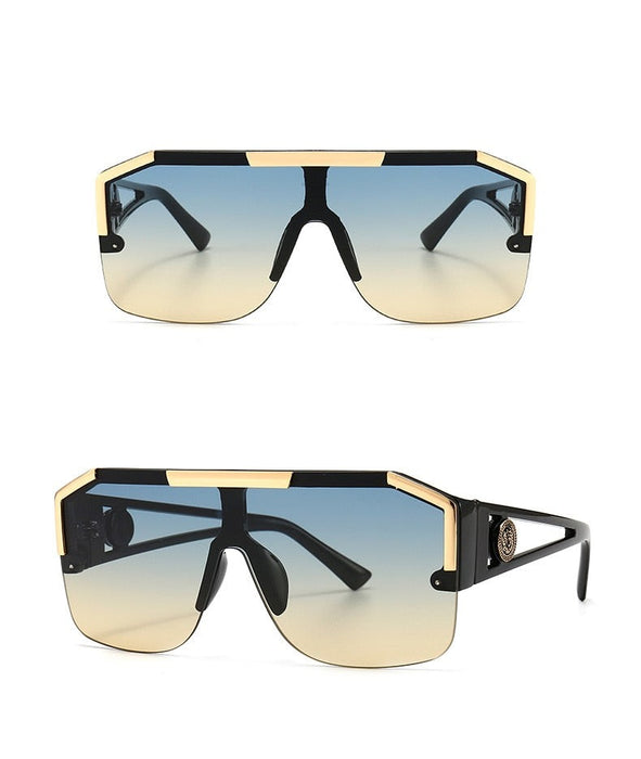 Unisex Square 'Chad' Semi Rimless Sunglasses