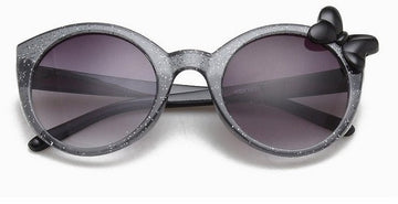 Kid's Girls Oval 'Glittery Eye' Plastic Sunglasses