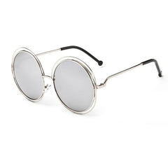 Women's Vintage Oversize Round 'Totoro' Metal Sunglasses