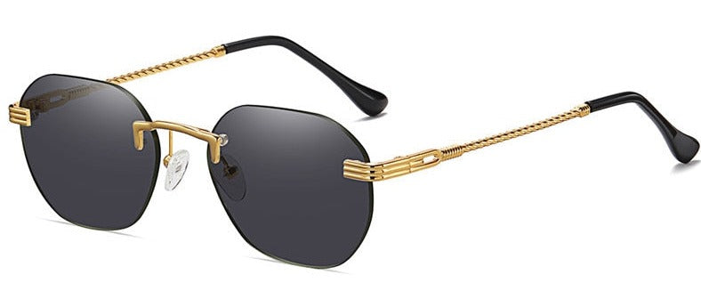 Women's Rimless Oval 'Fiend' Metal Sunglasses