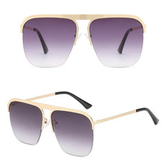 Women's Oversized Square Rimless 'Kassiani' Metal Sunglasses