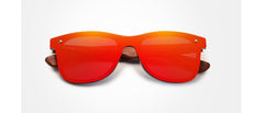 Unisex Vintage Square 'Beach Animal' Wooden Sunglasses