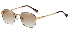 Women's Rimless Oval 'Fiend' Metal Sunglasses