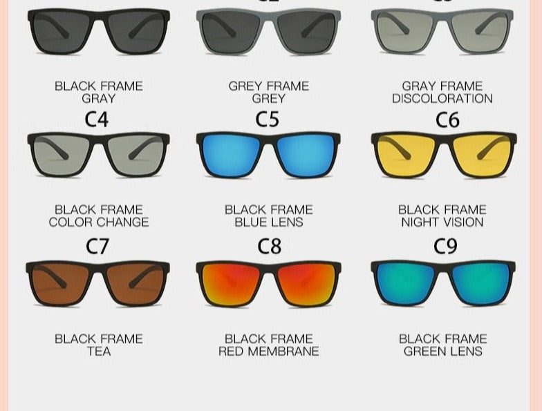 Men's Square Flexible 'Reflect' Plastic Sunglasses