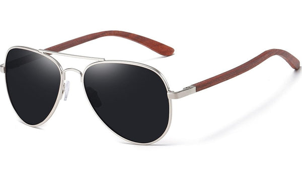 Women's Pilot Aviation 'Irine ' Wooden Sunglasses