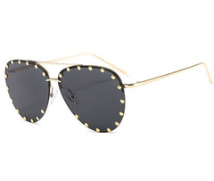 Women's Oversized Luxury Pilot 'Sunset Strip' Metal Sunglasses