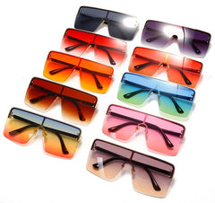 Women's Oversized Square 'Rainbow Dust' Metal Sunglasses