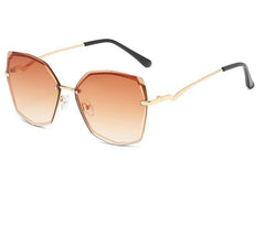 Women's Hexagonal 'Eureka' Metal  Sunglasses