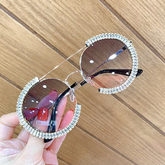 Women's Round 'Gems' Oversized Sunglasses