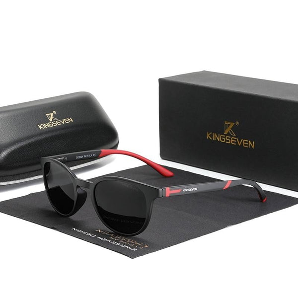 Men's Polarized  Semi-Round 'Lucas' Plastic Sunglasses