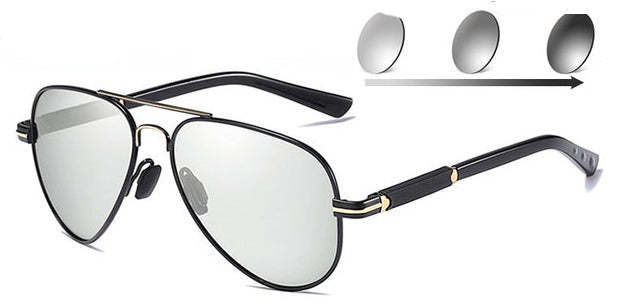 Unisex Photochromic Aviator 'Basette' Polarized Sunglasses