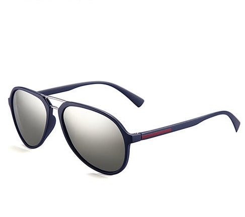 Men's Square Anti Reflective 'Pilot' Plastic Sunglasses