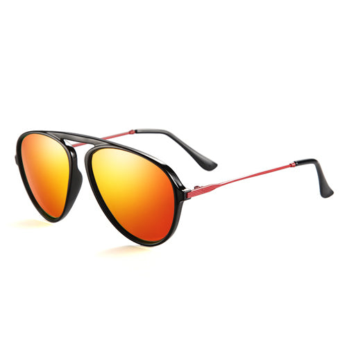 Men's Polarized Oval Pilot 'Roomie' Metal Sunglasses