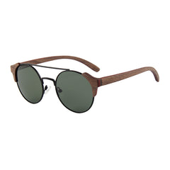 Men's Vintage Round 'David' Wooden Bamboo Sunglasses