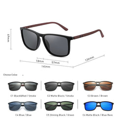 Men's Square 'Mario' Polarized Sunglasses