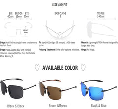 Men's Sports Rimless Rectangle 'Tiger Look' Plastic Sunglasses