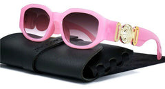 Women's Vintage Oval 'Chains' Plastic Sunglasses