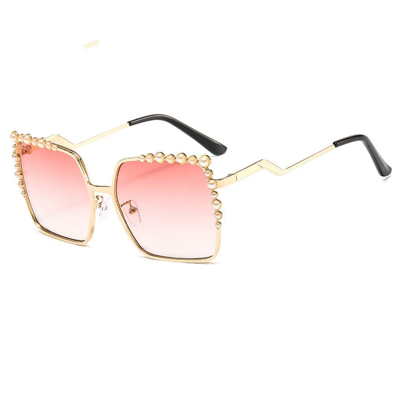 Women's Oversized Square 'The Bling' Metal  Sunglasses