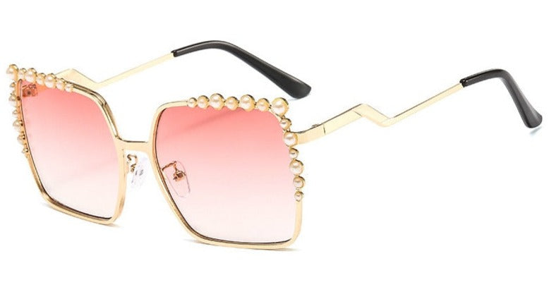 Women's Oversize 'Crystal Shine' Metal Sunglasses