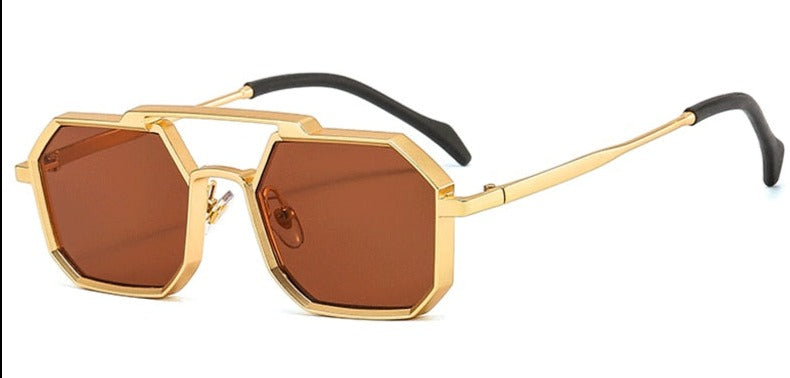 Women's Retro Polygone 'Gladius Eye' Metal Sunglasses