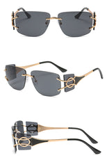 Unisex Shield Square 'Double Sided' Metal Sunglasses