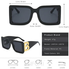 Women's Oversized Square 'Banshee'  Plastic Sunglasses