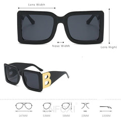 Women's Luxury Square 'The Letter B' Plastic Sunglasses