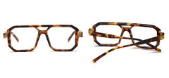 Women's Double Bridges Square 'Rocking 70's' Plastic Sunglasses