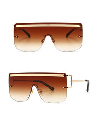 Women's Browline Rimless 'I See Through You' Alloy Sunglasses