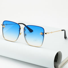 Women's Oversize Rimless 'Faze' Square Metal Sunglasses