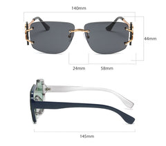 Unisex Shield Square 'Double Sided' Metal Sunglasses