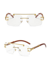 Women's Retro Square 'Hard Court' Wooden Sunglasses