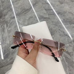 Women's Rimless '90's Vibes' Rectangle Sunglasses