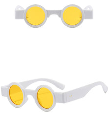 Unisex Retro Round 'Crazy Genius' Plastic Sunglasses