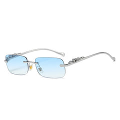 Unisex Vintage Rimless "Cool Oldie" Square Sunglasses