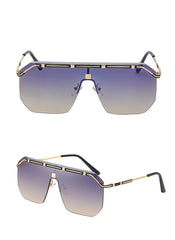 Men's Oversized Square 'Road House' Metal Sunglasses