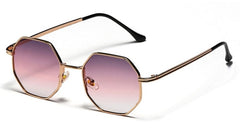 Women's Retro Hexagon 'Nasty' Metal Sunglasses