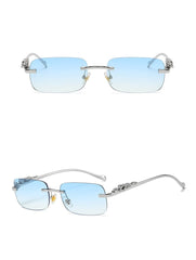 Unisex Vintage Rimless "Cool Oldie" Square Sunglasses